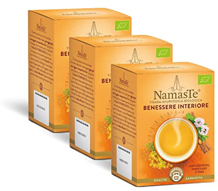 Pompadour NamasTe®, Tisana Biologica Benessere Interiore con Liquirizia, Finocchio e Timo, 45 Filtri (3 Confezioni da 15 Filtri), Senza Lattosio, Senza Glutine e Allergeni, Vegan