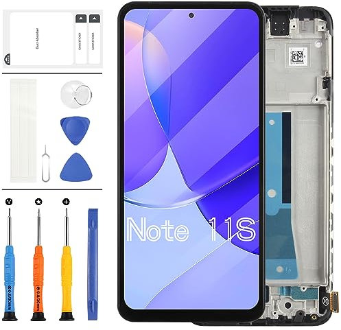 Para Xiaomi Redmi Note 11S 5G Pantalla LCD Reemplazo Compatible Para Xiaomi HongMi Note 11S 5G Pantalla LCD Touch Digitalizador Panel de Vidrio Asamblea Kit de Piezas de Reparación con Herramientas