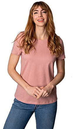 tex leaves T-shirt basique standard pour femme - 100 % coton, Rose pâle, XL