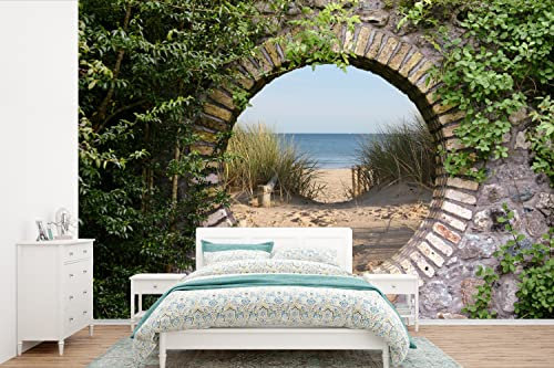 Selbstklebend Tapete Wandpapier Wandaufkleber Fototapete Tapeten Wanddeko 600x400 cm Aussicht - Strand - Düne - Sommer