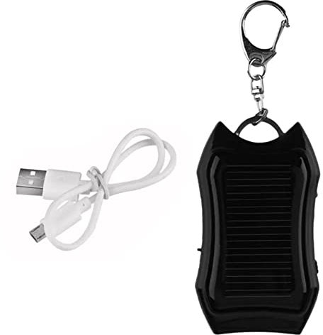 Yeeda Batterie externe solaire 1500 mAh de grande capacité, chargeur solaire portable avec mousqueton, batterie externe pour activités de plein air, téléphones portables, tablettes, appareils