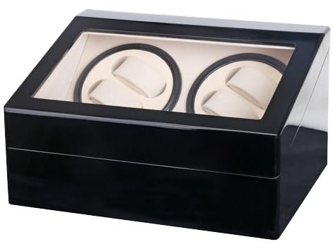 kangten Automatischer Uhrenbeweger Watch Winder Uhrenbox 4+6 Uhren Holz Schwarz für Uhrengeschäft und Zuhause