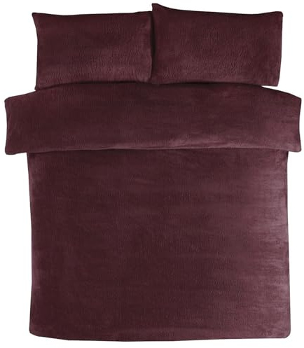 Teddy Fleece Duvet Sets – Super Soft Warm Quilt Cozy Fluffy Bedding Fleece with Pillow Cover Bed Size Single Double King Super King Home linen Accessories Bedding Set (Purple, King)