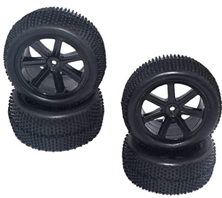 zalati RC Car Wheels 4 Stück Gummireifen vorgeklebt mit Naben für RC Crawler Offroad Truck Car im Maßstab 1:10