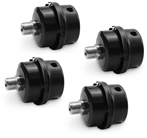 Bwintech 4 pcs Air Compressor Muffler Silencer Filter 3/8 Thread Black Metal Intake Filter Silencer for Oil-Less air Compressor
