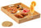 Yvttve Bandeja de bambú para Servir con Asas, Bandeja Madera Rectangular, Bandeja de Cocina, Bandeja de Servir, Bandeja Desayuno Grande (40 × 28 CM), Gratis de 2 Posavasos
