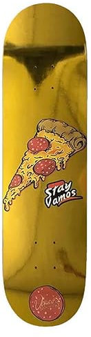Vamos Skateboards Vamos Gold Pizza Skateboard Deck 8.375 inkl. Griptape | 7-Ply Canadian Maple Deck