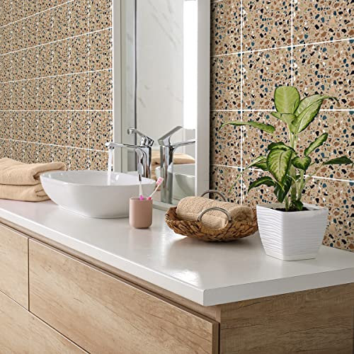 Ambiance Sticker Adesivi Autoadesivi, Decorazioni Murali, Adesivi per Piastrelle per Bagno e Cucina Cementine Azulejos Pedro- 30 Piastrelle Adesive 20 x 20 cm