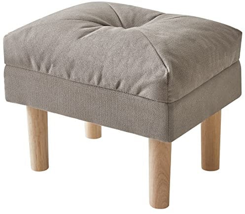 YMYNY Sitzhocker, Ottoman, Fußhocker mit weichem Sitzkissen, große Sitzfläche, 4 verdickte Holzbeine, im Nordischen Stil, für Schlafzimmer, Wohnzimmer, 40 x 29 x 32CM, Grau HBD023G