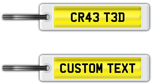 Personalised Registration Number Plate Keyring Any Name or Text