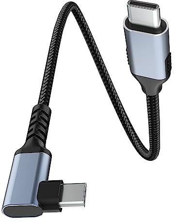 sicotool USB C Kabel 90 Grad Kurzt, Right Angle 20gbps High-Speed USB 3.2 Gen 2 Data Cable 30cm, and 100w Fast Charging Compatible for iPhone 16/15, SSD, Galaxy S23 S22 Pixels, MacBook