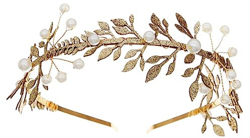 Beavorty Stirnband Aus Blattgold Accessoires Für Griechische Göttinnen Hochzeits-tiara-blatt-kopfschmuck Griechische Göttin Kostüm Griechische Tracht Griechenland Blattform Abs Braut