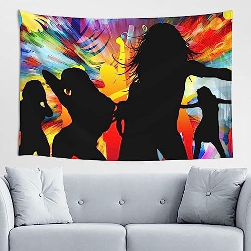 Sxakswol Wandteppich Groß Tanzen Wandteppich 200x150 Wandbehang Musik, Tapisserie 3D Wandtuch Aesthetic Wandteppiche für Wohnzimmer Schlafzimmer Wohnheim Wanddeko