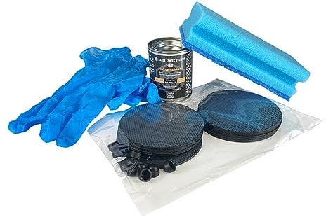 HSS Schrauben Reparaturflicken SET - runde Flicken zur nachträglichen Abdichtung von Schrauben Blechdach (10 Stk. SET, Schwarz)