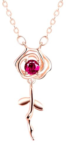 feilok Rose fleur zircone pendentif collier femmes collier argent 925 sterling or rose
