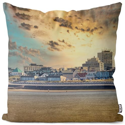 VOID Norderney Kissenbezug Kissenhülle Deko Polyester Dekoration Garten Dekokissen, Kissen Größe:80 x 80 cm