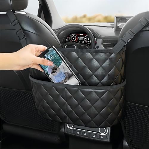 IVEOPPE Auto Organizer Zwischen Vordersitzen,Autositz Organizer,Auto Aufbewahrung,Aufbewahrungstasche Auto,Organizer Auto, Auto Netztasche Handtaschen,39x26x14cm