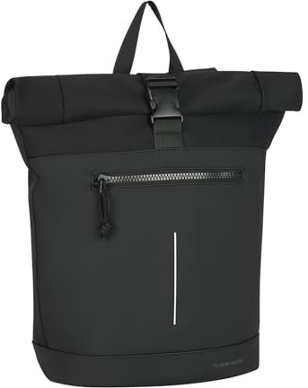 New Rebels Unisex-Erwachsene Mart-New York Rolltop Backpack 16L Rucksack, Black, 30x12x43cm
