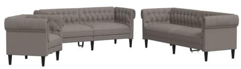 vidaXL 3-TLG. Sofagarnitur Taupe Stoff
