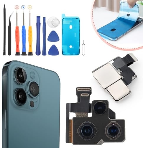 YWLRONG Rückkamera-Ersatz für iPhone 12 Pro Max, Zoom-Objektiv mit Manueller Fokussierung, 26 Millimeter, Lightning Connector (LC) Anschluss, Reparatur-Set mit Werkzeugen
