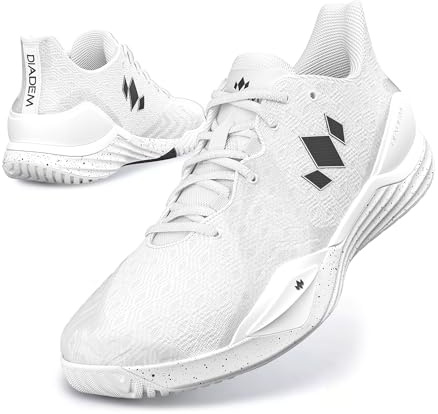 Diadem Women's Court Burst Pickleball & Tennis Shoe for Stability & Speed, Performance & Comfort White, US Size M7 / W8.5