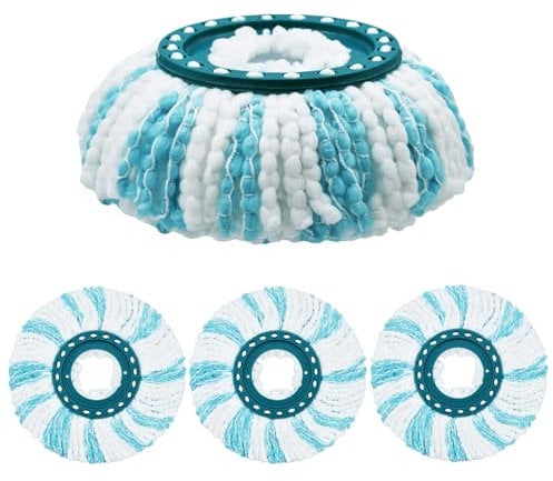 Têtes de Rechange Balai Serpillère Compatible avec Leifheit Clean Twist Disc Mop, Chiffons de Franges de Remplacement en Microfibres
