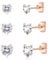 Loutade Silver Heart Studs Earrings for Women, 3 Pairs 925 Sterling Silver Studs Earrings Set, Heart-Shape Cubic Zircon Hypoallergenic Earrings, Cute Cartilage Sleeper Rose Gold Earrings for Girls