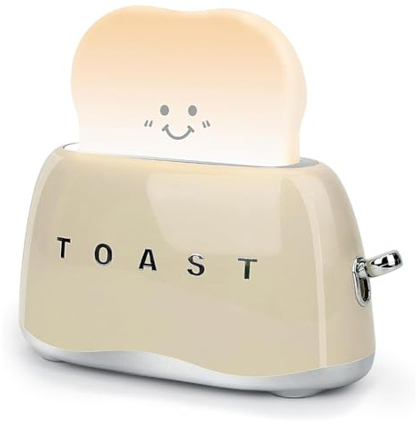 Lbvzxkad Retro Decor Toaster Lamp,Retro Toaster Shape Desk Decoration Gifts for Teens Teenages Tweens Women Yellow