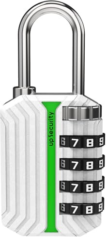 UP Security Cadenas à combinaison pour casier de gym, petit cadenas combo pour extérieur, casier de voyage, cadenas avec code pour bagages, armoire, unité de rangement, étui, boîte à outils (lumineux
