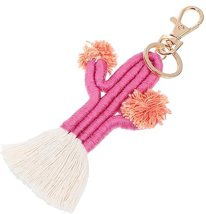 ANDRESLAD Woven Cactus Keyring Pendant Handgefertigter Boho Schlüsselanhänger Für Taschen Rucksäcke Und Deko Accessoire Mit