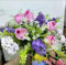 HUAESIN Lila Rose Künstliche Blumen Pflanzen Blumen Fake Blumen Deko Blumen Blau Künstlich Kunst Blumen Kunstblumenstrauss für DIY Blumensträuss Hausgarten Party Hochzeits Deco