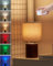 OCEST Rechargeable Cordless Table Lamp with Timer, Remote, Dimmer, 10 Wood Small Battery Operated Lights, Warm Bedroom Nightstand Lamp, RGB Ambient Lighting for Home Dinner Side End Table Kitchen