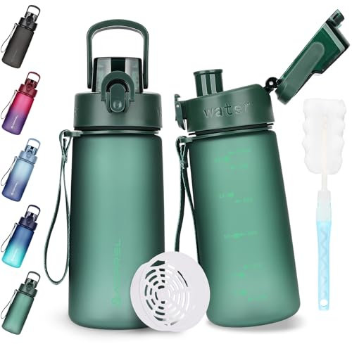 AOPREL Trinkflasche 600ml, Wasserflasche BPA-Frei aus Tritan, Sport Trinkflasche Auslaufsicher 600ml Flasche für Fitness, Wandern, Camping, Schule und Büro