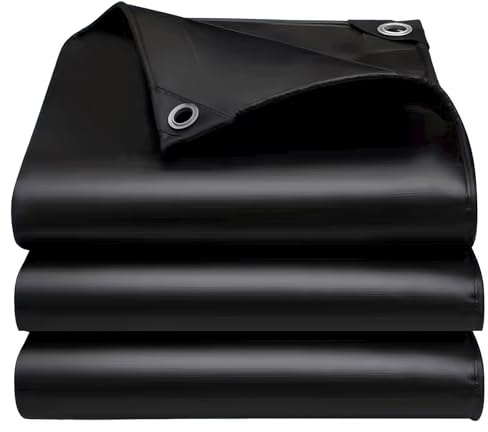 EEATUZTL Noir Bâche Imperméable, Bâche de Protection en Polyéthylène, UV Résistant Bache Camion, Pergola, Serre, Baches Imperméables pour Exterieur, Jardin, Tonnelle, Camping, Meubles, 3x8m