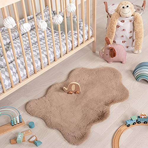Little Olly Kinderteppich - Huggy Schaf Taupe - Einfarbig, Tier - Modern - Kinderzimmer, Babyzimmer - Jungen - Mädchen - Carpet