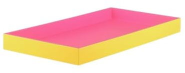 Gift Company Spa, Tablett, S, rechteckig (40,4x21x3,5cm), 2 farbig, Shiny gelb/matt pink, 40,4x21x3,5cm