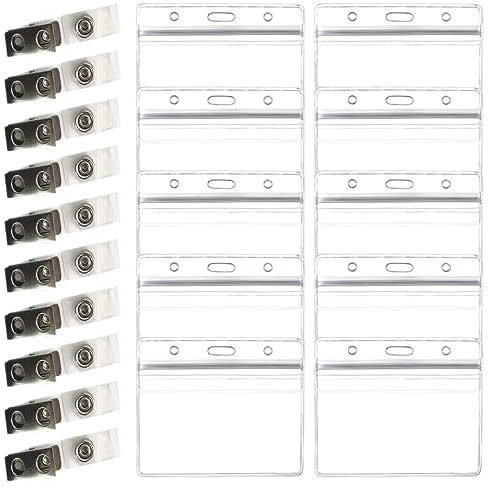 JEWEDECO Transparente Impfpass Hüllen Mit Clips Wasserdichte Schutzfolie Für Impfunterlagen Einfache Halter Für Mitarbeiter Ideal Für Büro Und Schule