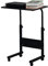 Karl home Small Side Mobile Table 60×40cm Computer Desk with Rolling Wheels Height Adjustable Rolling Potable Laptop Cart,C-Shaped Bed Couch End Tables with Edge Stopper for Living Room Bedroom,Black