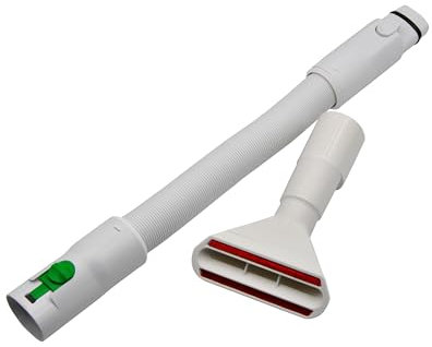Tubo flessibile flessibile compatibile con aspirapolvere Vorwerk Folletto VK 7 VK7, adatto come SB7, SB 7 e aspirapolvere a batteria VB100 VB 100 + soffietto bianco incluso adattatore