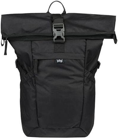 Baagl Rucksack Damen Herren – Rolltop Backpack Wasserdicht mit Laptopfach – Ergonomischer Roll Daypack für Arbeit, Uni, City & Freizeit – Moderner Rollrucksack, 29 l (Black)