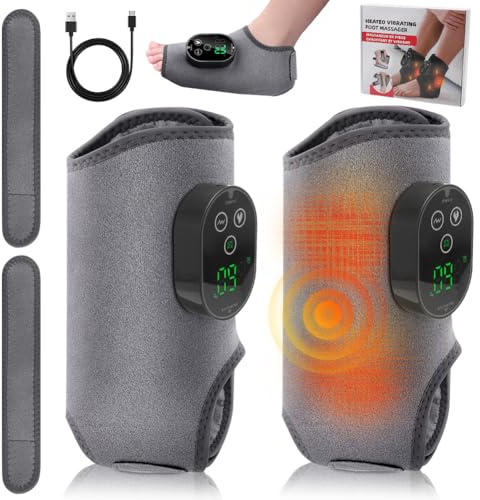 2 Stück Fußmassagegerät, Fussmassagegerät Elektrisch mit 6 Heizstufen 3 Vibration, Tragbares kabelloses Foot Massager, Aufladbare Massagegerät für Knöchel, Ferse, Sohle, Fußrücken