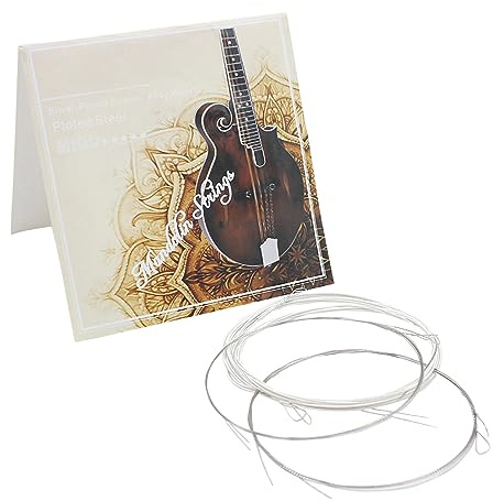TOPINCN Versilberte Mandolinensaiten aus Kupferlegierung, 8-teiliger Anzug, Idealer Spannungssaitensatz für Mandolinenkünstler