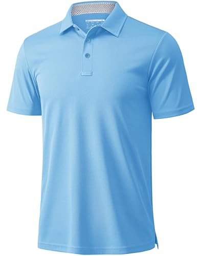 MAGCOMSEN Men's Polo Shirts Quick Dry Summer Short Sleeve Golf Polo Breathable Casual Work T-Shirt with Button