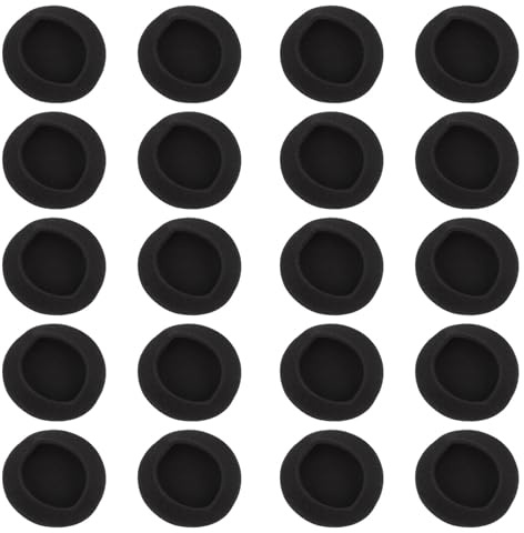 SHERCHPRY Ersatz Ohrpolster Memory Foam Ohrpolster Schwarz für Headsets 20 Stück 1 Zoll für Komfortable Nutzung und Schallschutz