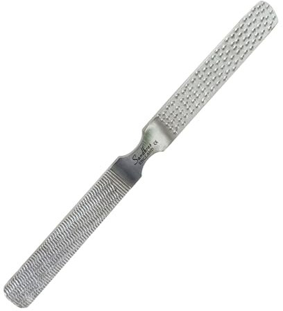 Foot File for Hard Skin, Callus Remover & Toe Nail File | 4-Sided Heavy Duty Pedicure Rasp Tool for Cracked Heels & Toenails – Stainless Steel Chiropody Tool for Smooth Feet