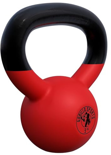 GORILLA SPORTS® Kettlebell - 2-32 kg Gewichte, Einzeln/Set, Gusseisen, Vinyl Beschichtung, Bodenschonende - Kugelhantel, Schwunghantel, Kugelgewicht, Rundgewichte für Fitness, Gym, Krafttraining