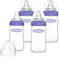 Lansinoh Flaschenset - Glas Weithalsflasche mit NaturalWave Sauger Gr. S, 160 ml, 4 Stück