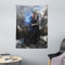 ABAKUHAUS Wikinger Wandteppich, Thor Mjölnir und Donner aus Weiches Mikrofaser Stoff Waschbar ohne Verblassen Digitaldruck, 110 x 150 cm, Schwarz Grau