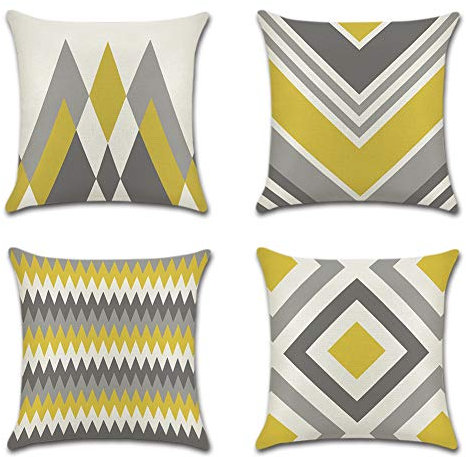 JOTOM Dekorative Kissenbezug Kissenhülle Dekokissen Stil Thema Dekokissen Sofakissen Bezug 45 x 45 cm 4er Set für Fall Sofa Auto Büro Cafe Outdoor Garten