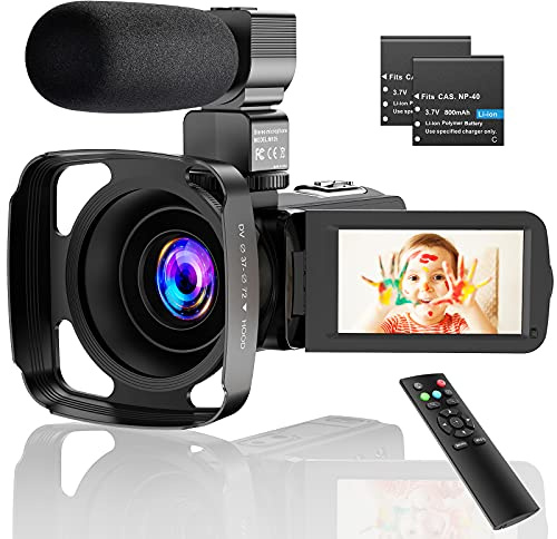 CamVeo Caméra Vidéo 2.7K, Caméscope avec 16X Zoom pPuissant et 36 Mega Pixels IR Night Vision Digital, Camera Recorder avec 3,0 Pouces LCD Écran Tactile